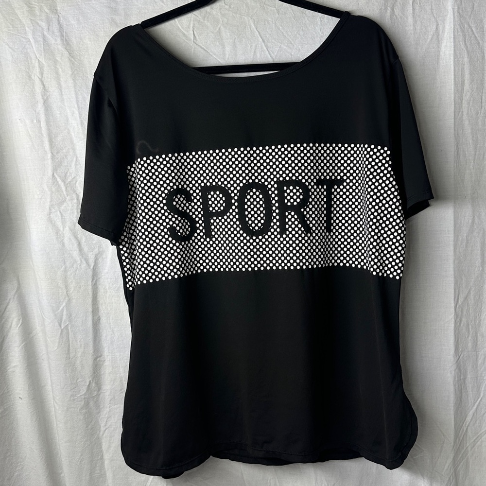 Black Sport Graphic T-Shirt. BB9
